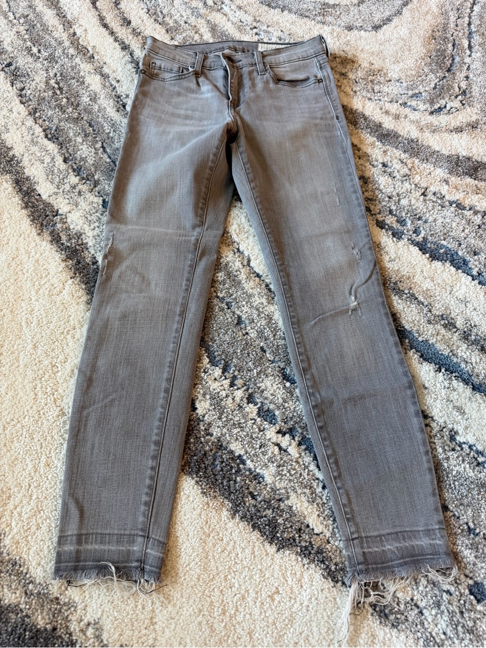 pistola Gray Skinny Jeans with Frayed Hem